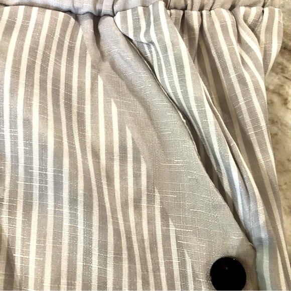 ☀️ Grey Stripe Polyester/Spandex Pants, Stretch Waist Size XL - Picture 9 of 11